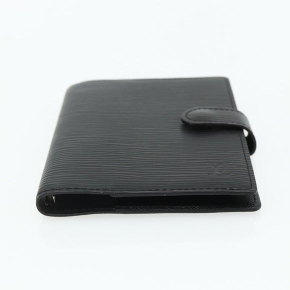 LOUIS VUITTON Epi Agenda PM Day Planner Cover Black R20092 LV Auth 178785A