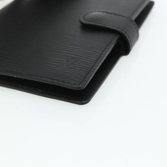 LOUIS VUITTON Epi Agenda PM Day Planner Cover Black R20092 LV Auth 178785A