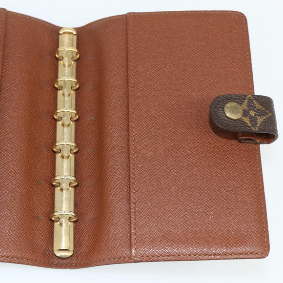 LOUIS VUITTON Monogram Agenda PM Day Planner Cover R20005 LV Auth 178786