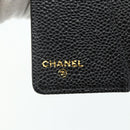 CHANEL Day Planner Cover Caviar Skin Black Gold CC Auth 178788A-17