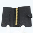 CHANEL Day Planner Cover Caviar Skin Black Gold CC Auth 178788A-8