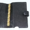 CHANEL Day Planner Cover Caviar Skin Black Gold CC Auth 178788A-19