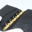 CHANEL Day Planner Cover Caviar Skin Black Gold CC Auth 178788A-9