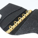 CHANEL Day Planner Cover Caviar Skin Black Gold CC Auth 178788A-20