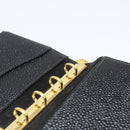 CHANEL Day Planner Cover Caviar Skin Black Gold CC Auth 178788A-10