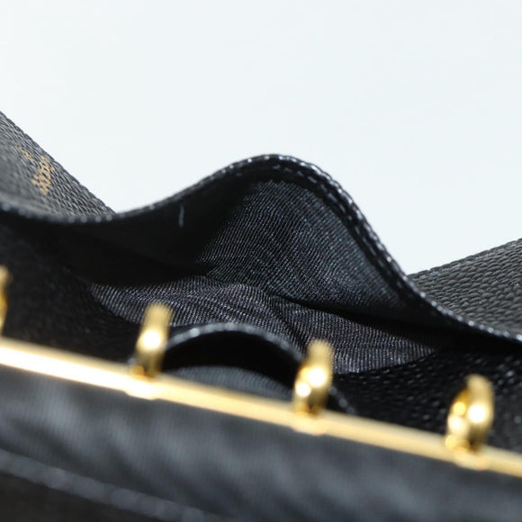 CHANEL Day Planner Cover Caviar Skin Black Gold CC Auth 178788A