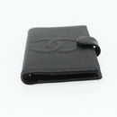 CHANEL Day Planner Cover Caviar Skin Black Gold CC Auth 178788A-6