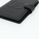 CHANEL Day Planner Cover Caviar Skin Black Gold CC Auth 178788A-7