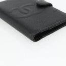 CHANEL Day Planner Cover Caviar Skin Black Gold CC Auth 178788A-14