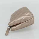 CHANEL Matelasse Pouch Lamb Skin Pink Silver CC Auth 178791A-4