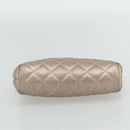 CHANEL Matelasse Pouch Lamb Skin Pink Silver CC Auth 178791A-7