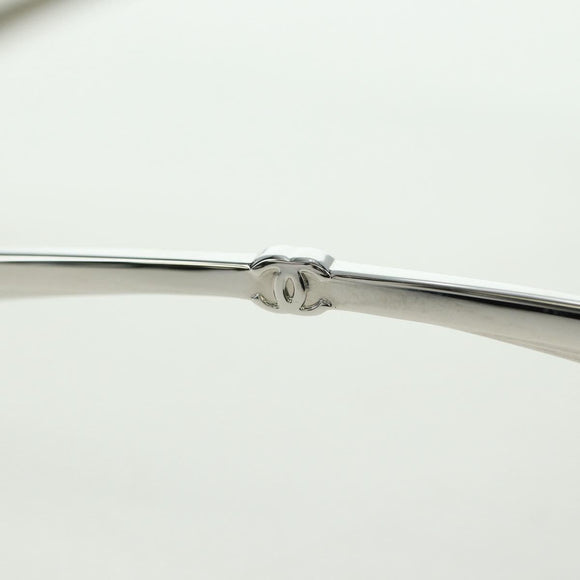 CHANEL COCO Mark Sunglasses plastic White CC Auth 178794M