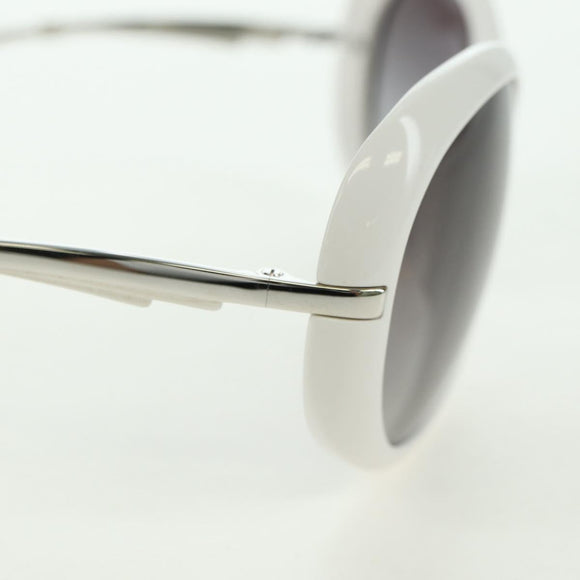 CHANEL COCO Mark Sunglasses plastic White CC Auth 178794M
