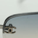 CHANEL COCO Mark Sunglasses metal Silver CC Auth 178795V-10