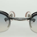 CHANEL COCO Mark Sunglasses metal Silver CC Auth 178795V-11