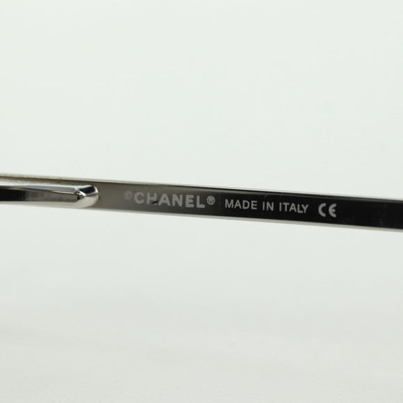 CHANEL COCO Mark Sunglasses metal Silver CC Auth 178795V