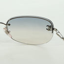 CHANEL COCO Mark Sunglasses metal Silver CC Auth 178795V-19