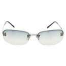 CHANEL COCO Mark Sunglasses metal Silver CC Auth 178795V-2
