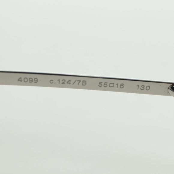 CHANEL COCO Mark Sunglasses metal Silver CC Auth 178795V