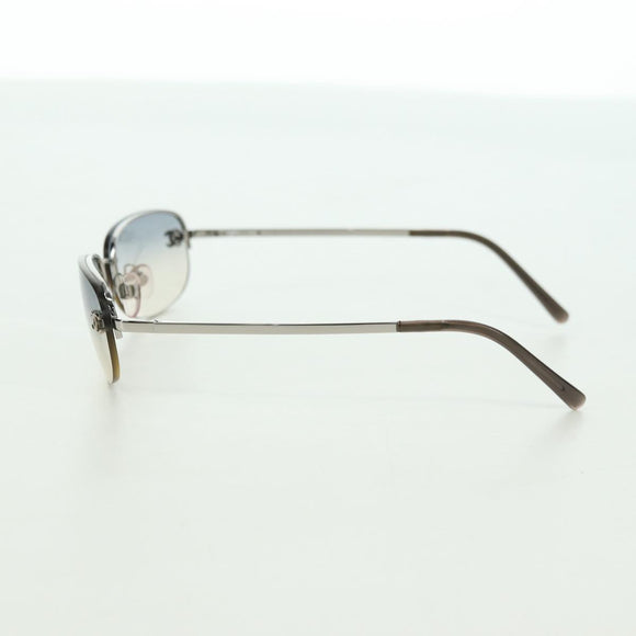 CHANEL COCO Mark Sunglasses metal Silver CC Auth 178795V