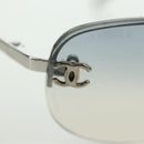 CHANEL COCO Mark Sunglasses metal Silver CC Auth 178795V-9