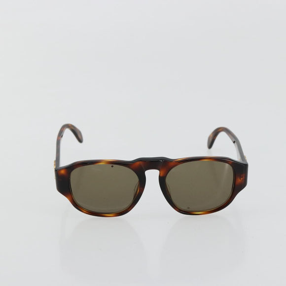 CHANEL COCO Mark Sunglasses plastic Brown CC Auth 178796