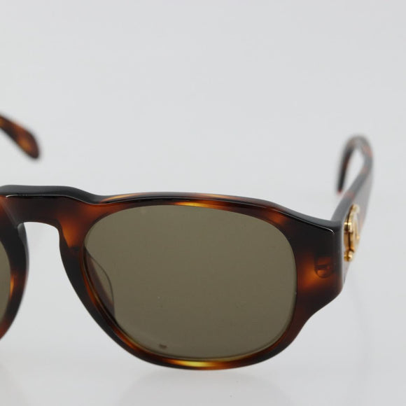 CHANEL COCO Mark Sunglasses plastic Brown CC Auth 178796