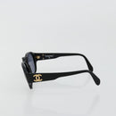 CHANEL COCO Mark Sunglasses plastic Black CC Auth 178797-4