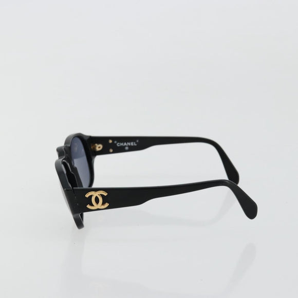 CHANEL COCO Mark Sunglasses plastic Black CC Auth 178797