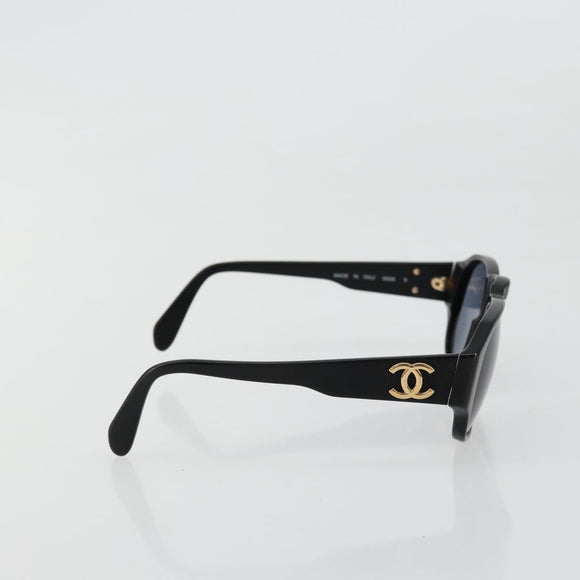 CHANEL COCO Mark Sunglasses plastic Black CC Auth 178797