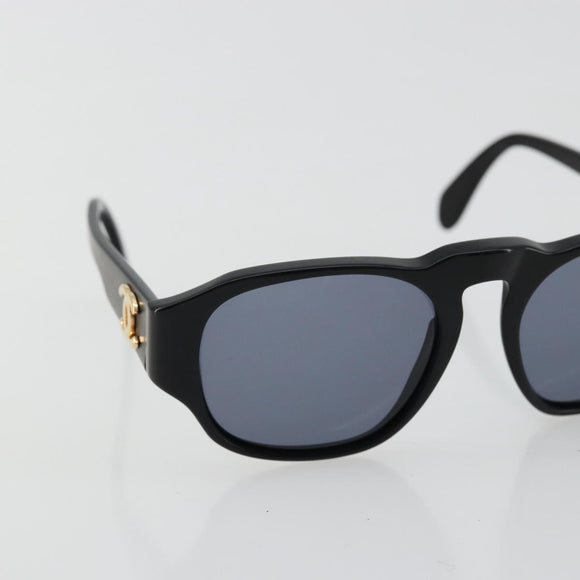 CHANEL COCO Mark Sunglasses plastic Black CC Auth 178797