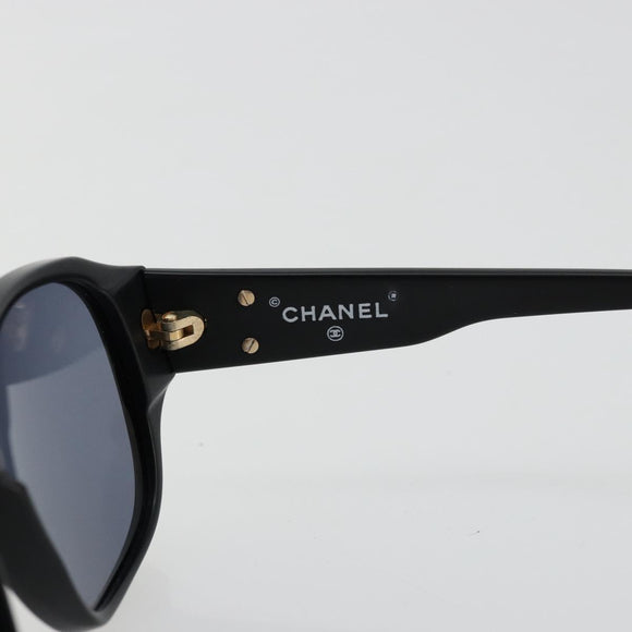 CHANEL COCO Mark Sunglasses plastic Black CC Auth 178797