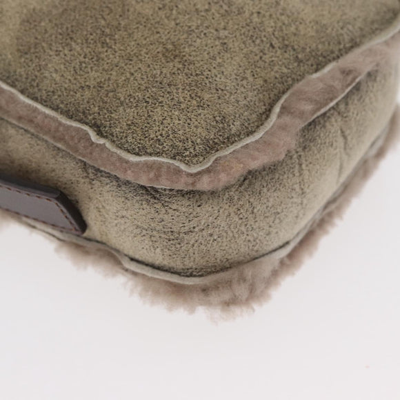 CELINE Shoulder Bag Mouton Brown Auth 178798A