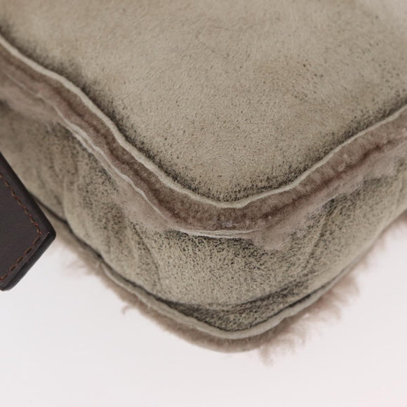 CELINE Shoulder Bag Mouton Brown Auth 178798A