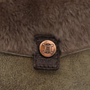 CELINE Shoulder Bag Mouton Brown Auth 178798A-17