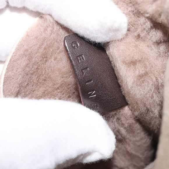 CELINE Shoulder Bag Mouton Brown Auth 178798A