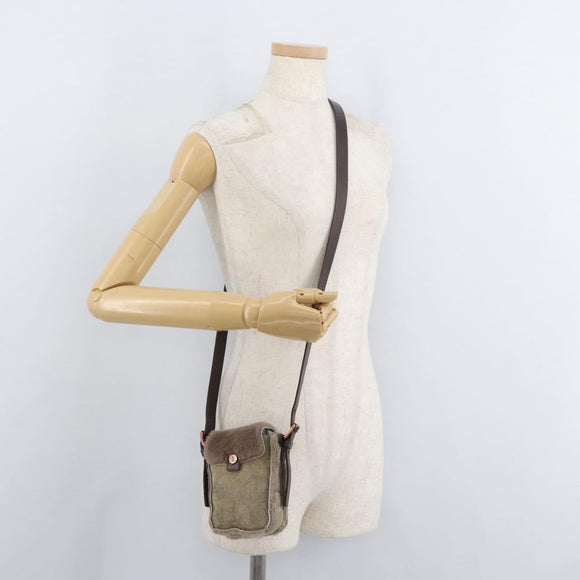 CELINE Shoulder Bag Mouton Brown Auth 178798A