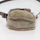 CELINE Shoulder Bag Mouton Brown Auth 178798A-5