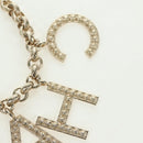 CHANEL Logo Bracelet metal Champagne Gold CC Auth 178800SM-10