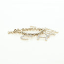 CHANEL Logo Bracelet metal Champagne Gold CC Auth 178800SM-15
