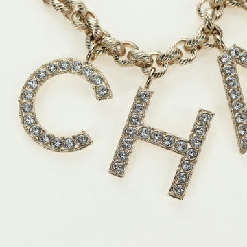 CHANEL Logo Bracelet metal Champagne Gold CC Auth 178800SM - 0