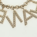 CHANEL Logo Bracelet metal Champagne Gold CC Auth 178800SM-9