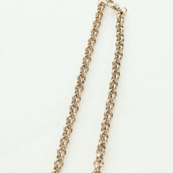 CHANEL Logo Necklace metal Champagne Gold CC Auth 178801SM