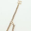 CHANEL Logo Necklace metal Champagne Gold CC Auth 178801SM-14