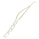 CHANEL Logo Necklace metal Champagne Gold CC Auth 178801SM-2