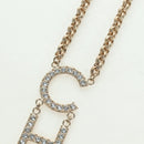 CHANEL Logo Necklace metal Champagne Gold CC Auth 178801SM-5