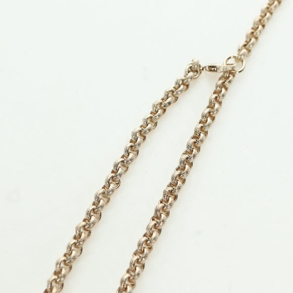 CHANEL Logo Necklace metal Champagne Gold CC Auth 178801SM