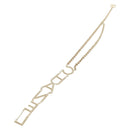 CHANEL Logo Necklace metal Champagne Gold CC Auth 178801SM-9