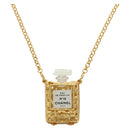 CHANEL Perfume Necklace metal Gold CC Auth 178803M-1