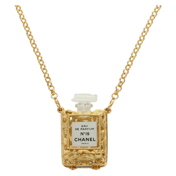 CHANEL Perfume Necklace metal Gold CC Auth 178803M